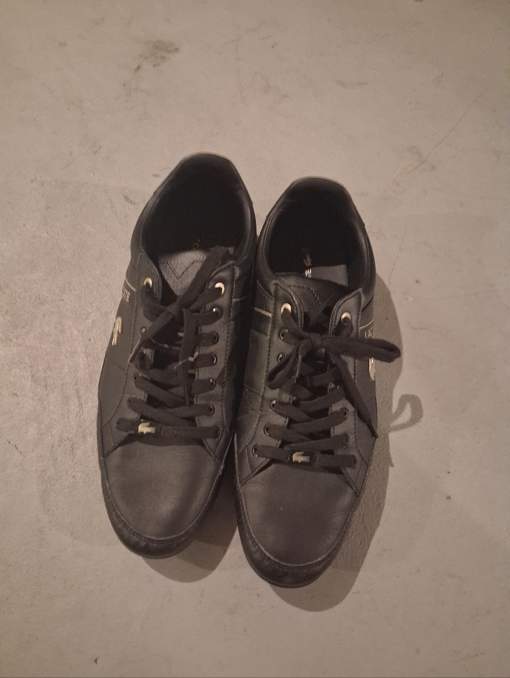 Lacoste Men’s Black Sneakers with Gold Accents